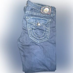 Black/grey True Religion Billy Super T Jeans